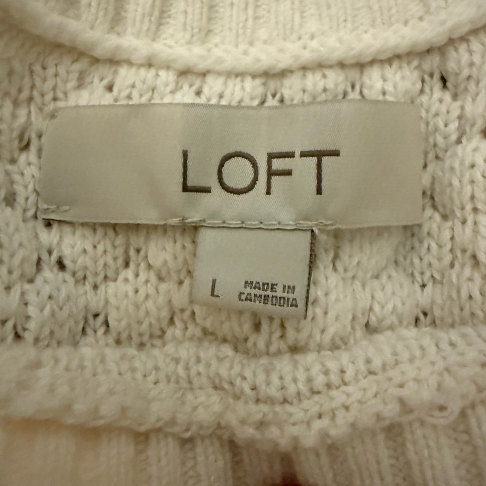 Red & Pink Striped LOFT Crewneck Sweater - Picture 5 of 5